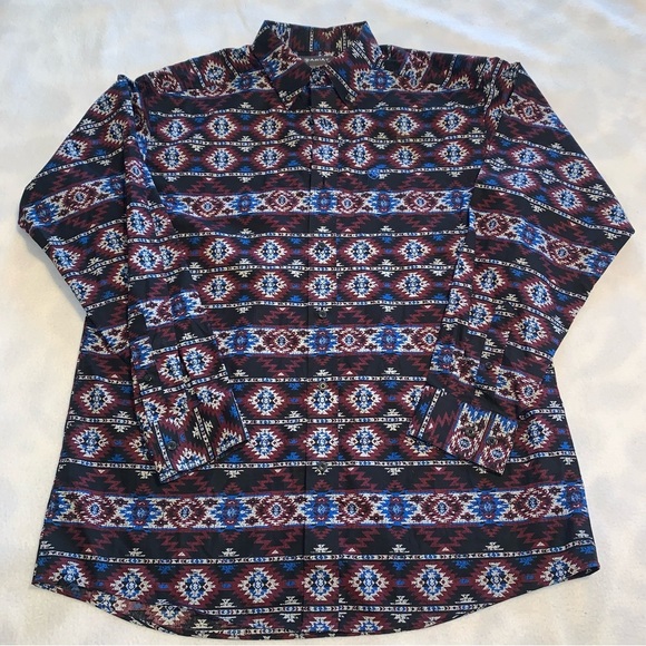Ariat Western Men’s Long Sleeve Button Down “Kyron” Shirt Sz L - Picture 1 of 8